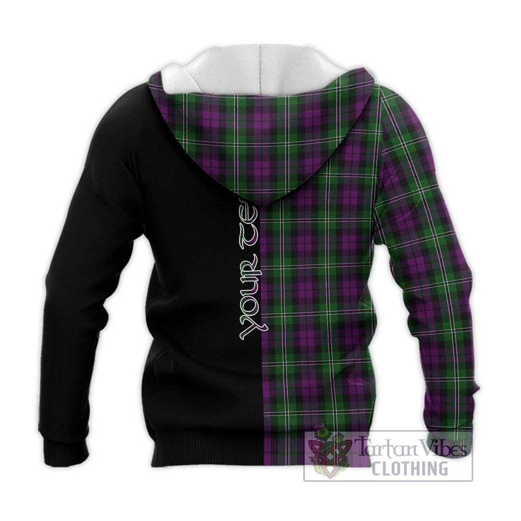 Wilson Tartan Knitted Hoodie with Family Crest and Half Of Me Style - Tartanvibesclothing Shop