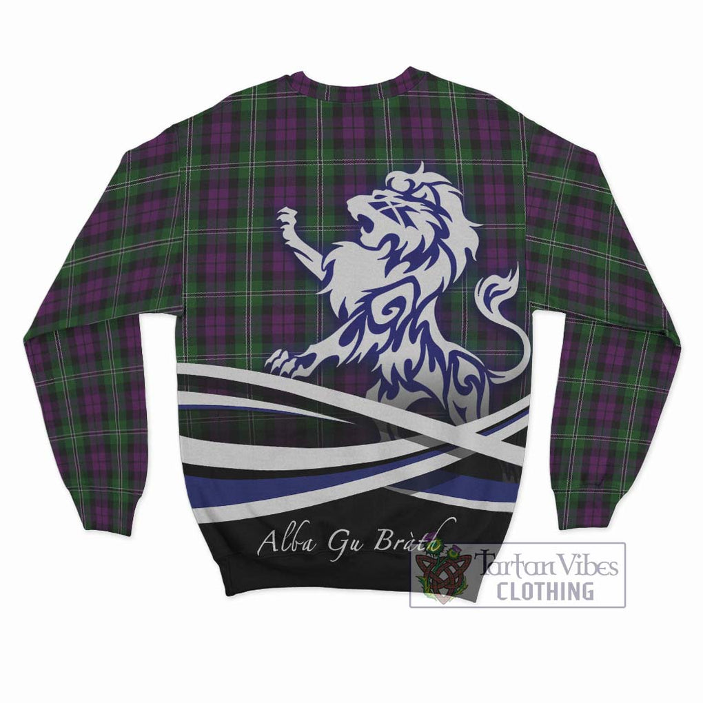 Wilson Tartan Sweatshirt with Alba Gu Brath Regal Lion Emblem - Tartan Vibes Clothing