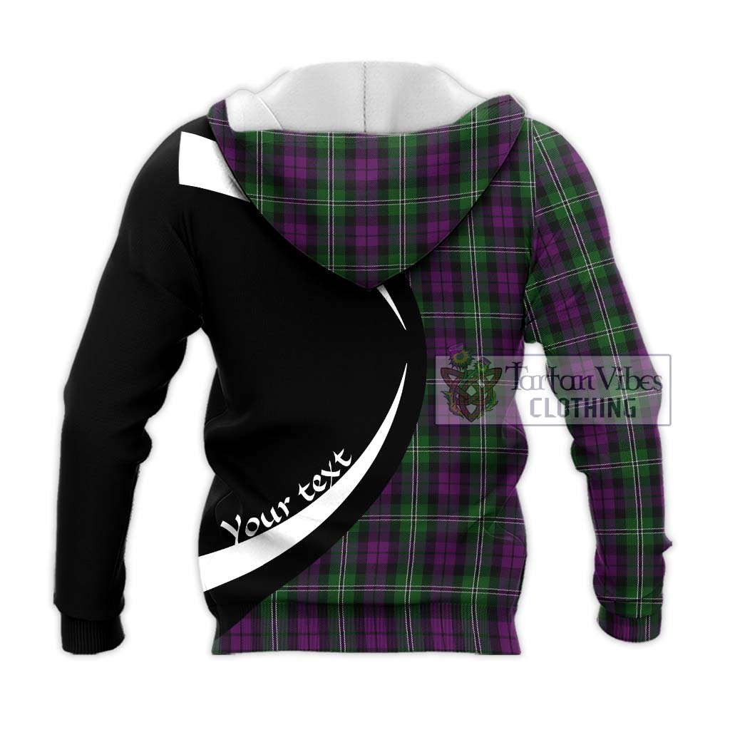 Wilson Tartan Knitted Hoodie with Family Crest Circle Style - Tartan Vibes Clothing