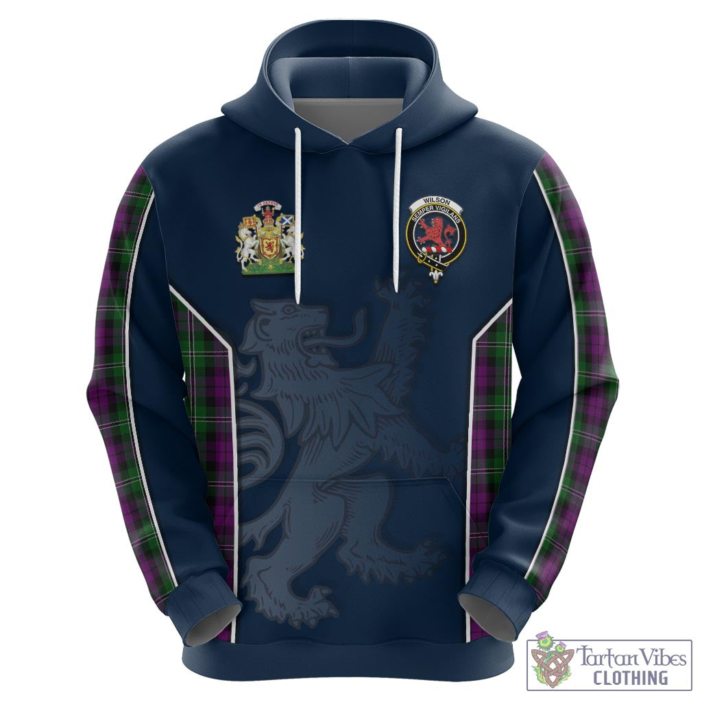 Tartan Vibes Clothing Wilson Tartan Hoodie with Family Crest and Lion Rampant Vibes Sport Style