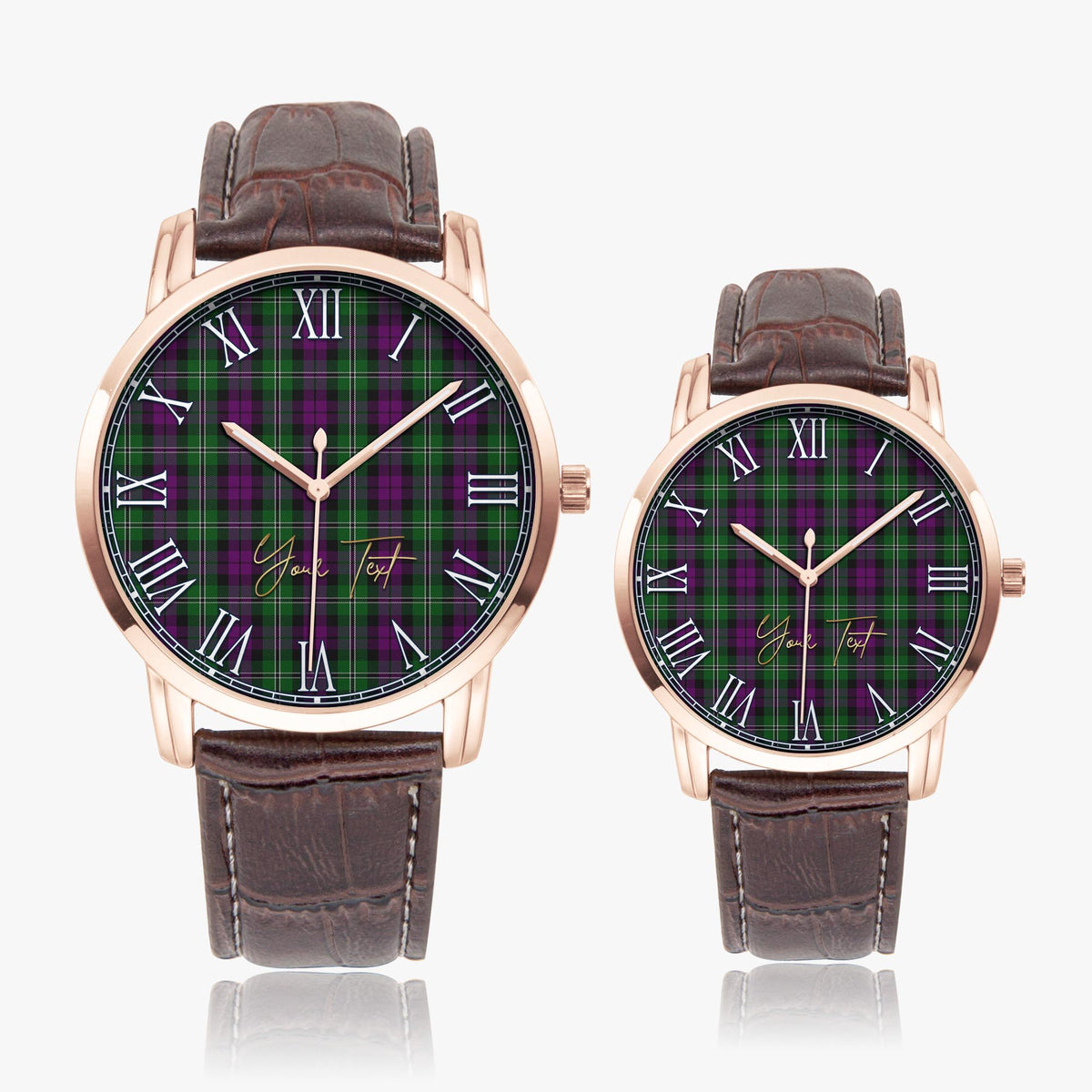 Wilson Tartan Personalized Your Text Leather Trap Quartz Watch - Tartan Vibes Clothing