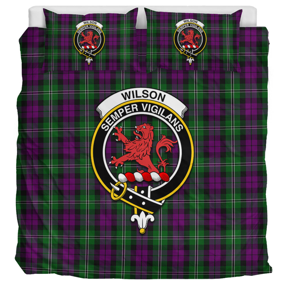 Wilson Tartan Bedding Set with Family Crest UK Bedding Set UK Super King 104*94 inch - Tartan Vibes Clothing