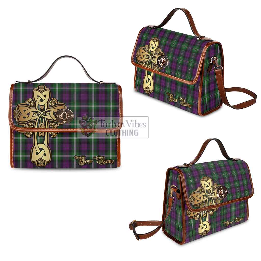 Tartan Vibes Clothing Wilson Tartan Waterproof Canvas Bag Golden Thistle Celtic Cross Style