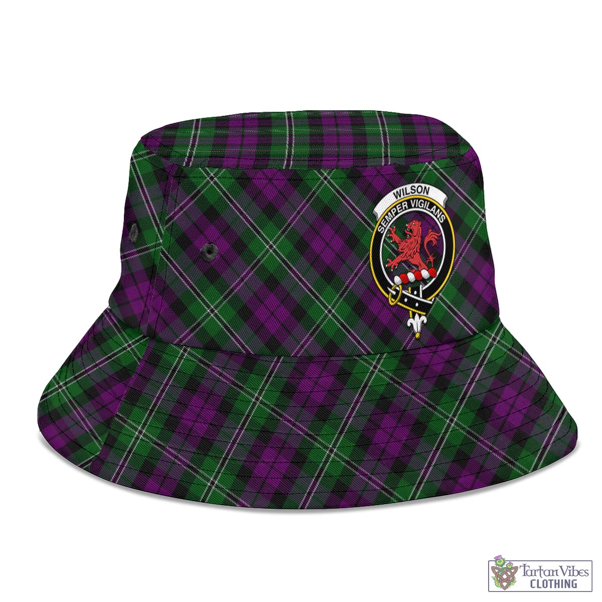 Tartan Vibes Clothing Wilson Tartan Bucket Hat with Family Crest