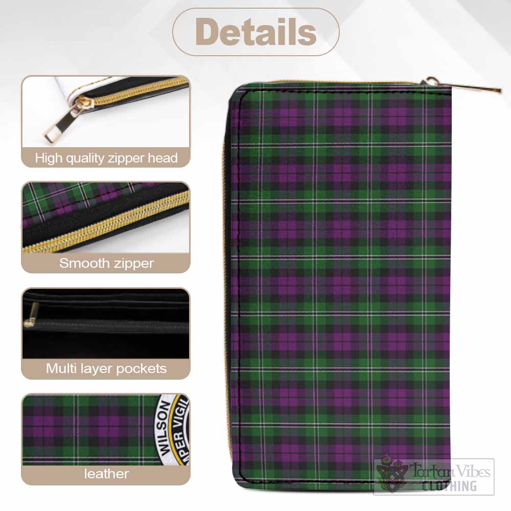 Wilson Tartan Women's Leather Wallet with Family Crest - Tartan Vibes Clothing