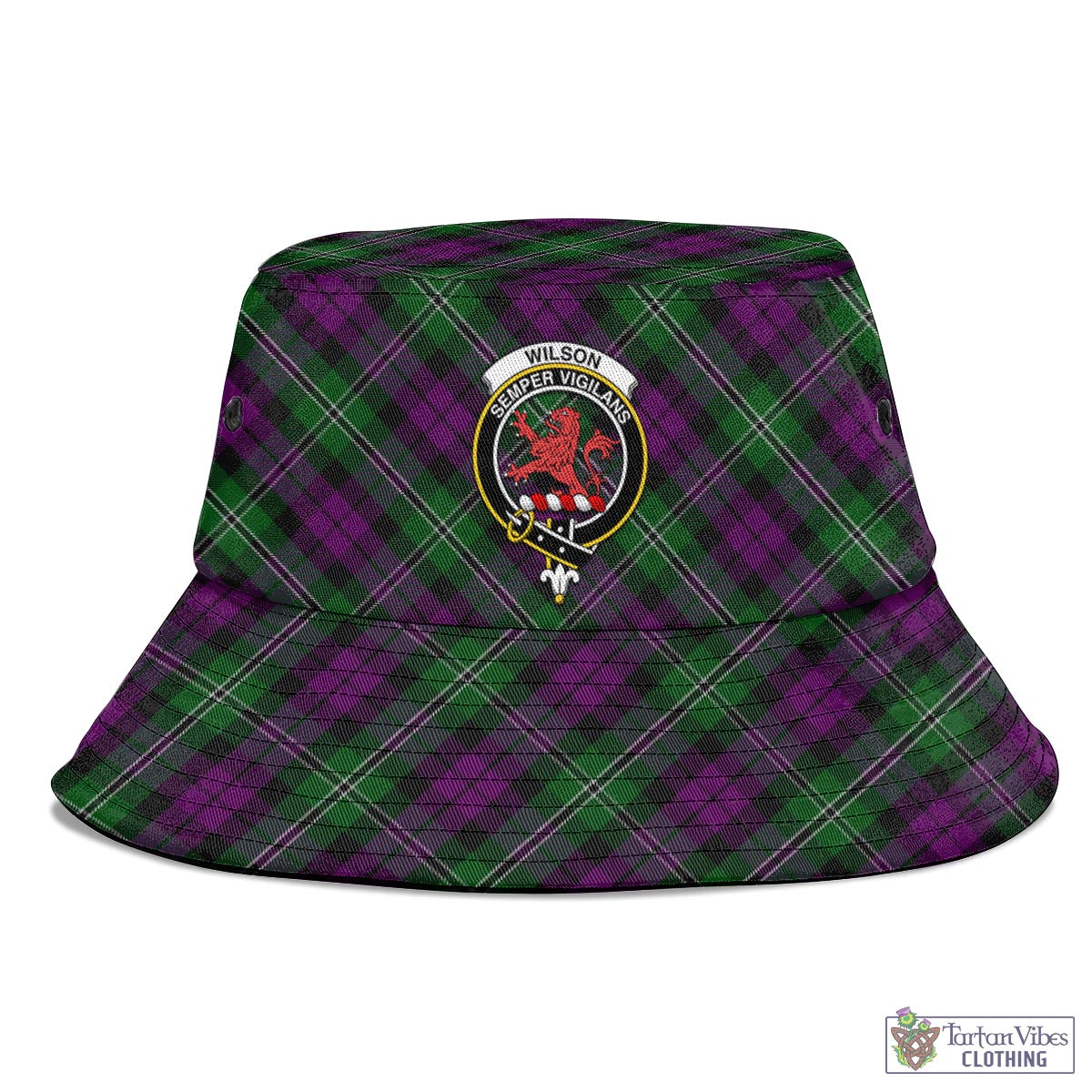 Tartan Vibes Clothing Wilson Tartan Bucket Hat with Family Crest