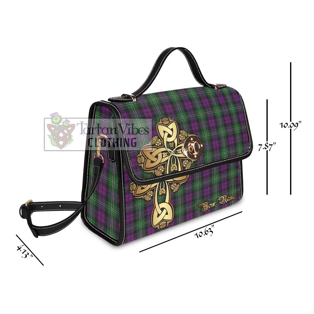 Tartan Vibes Clothing Wilson Tartan Waterproof Canvas Bag Golden Thistle Celtic Cross Style