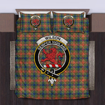 Wilson Ancient Tartan Quilt Bed Set with Family Crest