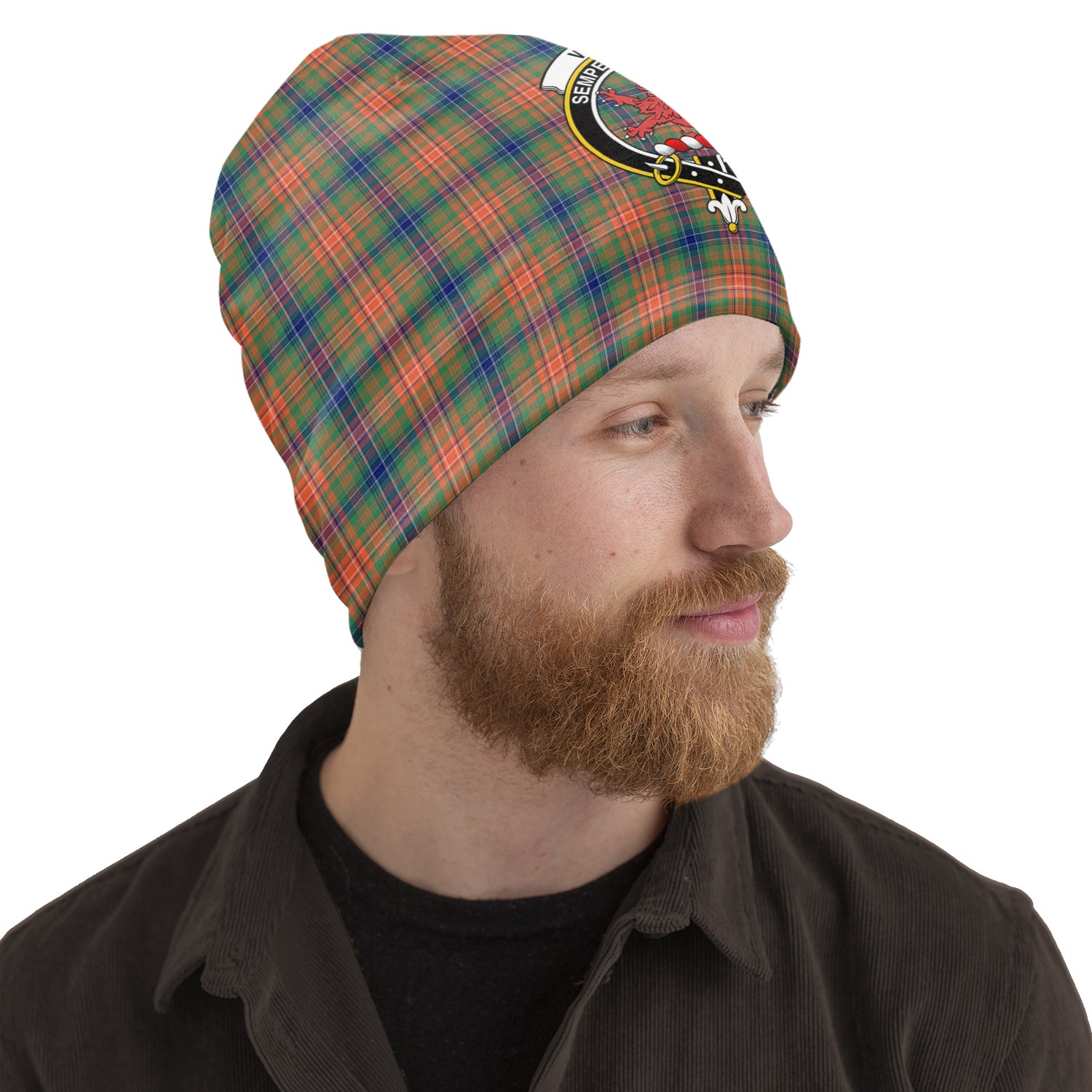 Wilson Ancient Tartan Beanies Hat with Family Crest One Size 10.5*10.2 inches - Tartan Vibes Clothing