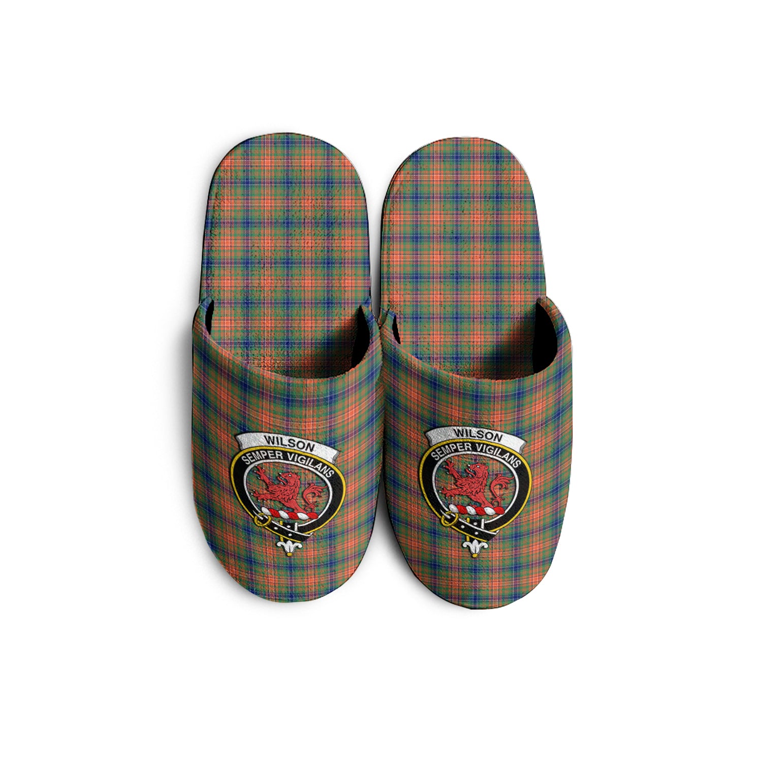 Wilson Ancient Tartan Home Slippers with Family Crest - Tartanvibesclothing Shop
