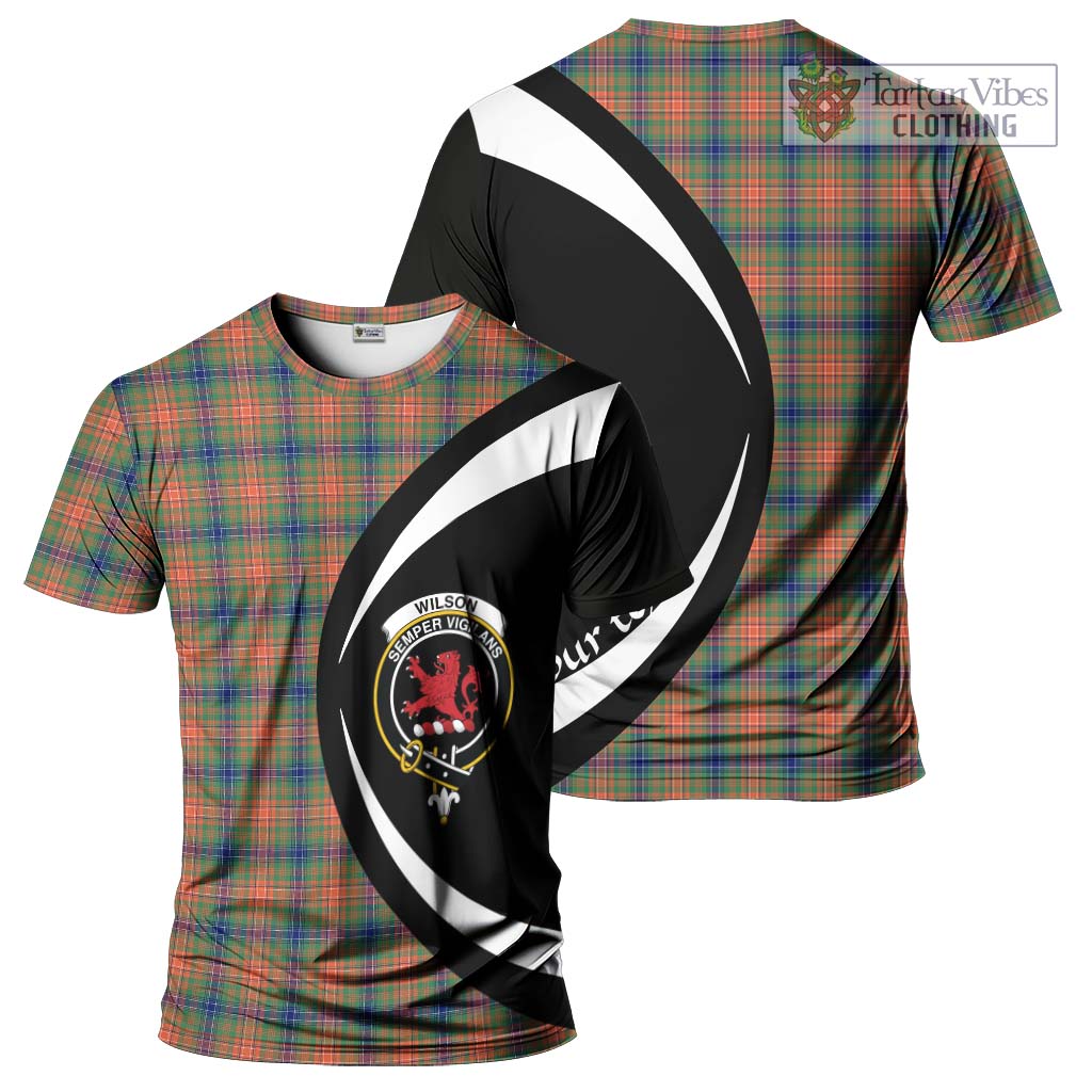 Tartan Vibes Clothing Wilson Ancient Tartan T-Shirt with Family Crest Circle Style