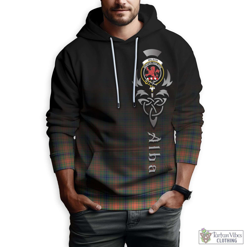 Tartan Vibes Clothing Wilson Ancient Tartan Hoodie Featuring Alba Gu Brath Family Crest Celtic Inspired