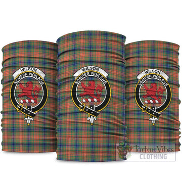 Wilson Ancient Tartan Neck Gaiters, Tartan Bandanas, Tartan Head Band with Family Crest