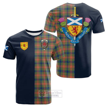 Wilson Ancient Tartan Cotton T-shirt with Scottish Lion Royal Arm Half Style