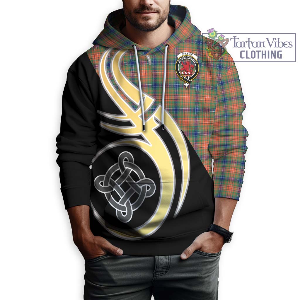 Wilson Ancient Tartan Hoodie with Family Crest and Celtic Symbol Style Zip Hoodie - Tartan Vibes Clothing