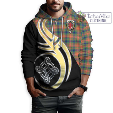 Wilson Ancient Tartan Hoodie with Family Crest and Celtic Symbol Style