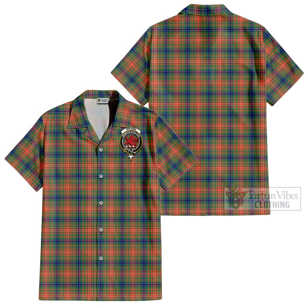 Wilson Ancient Tartan Cotton Hawaiian Shirt with Family Crest Kid - Tartan Vibes Clothing