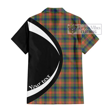 Wilson Ancient Tartan Short Sleeve Button Up with Family Crest Circle Style