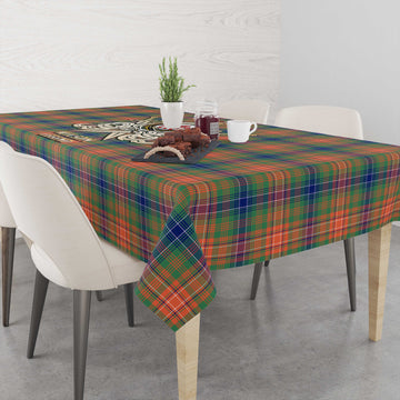 Wilson Ancient Tartan Tablecloth with Clan Crest and the Golden Sword of Courageous Legacy