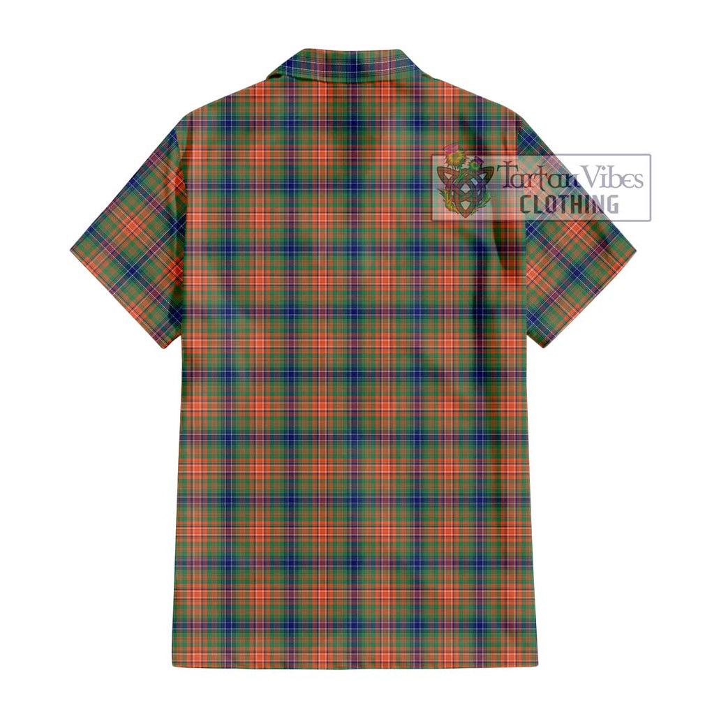 Wilson Ancient Tartan Short Sleeve Button Shirt with Family Crest DNA In Me Style - Tartanvibesclothing Shop