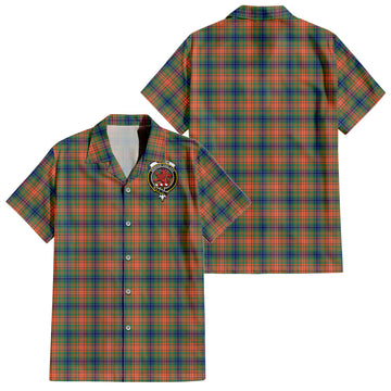 Wilson Ancient Tartan Short Sleeve Button Down Shirt with Family Crest