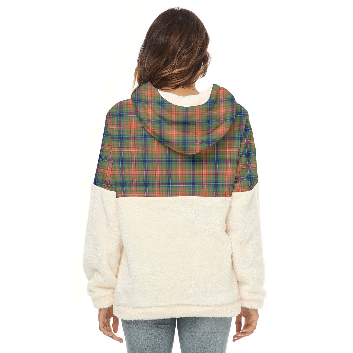 Wilson Ancient Tartan Women's Borg Fleece Hoodie With Half Zip - Tartan Vibes Clothing