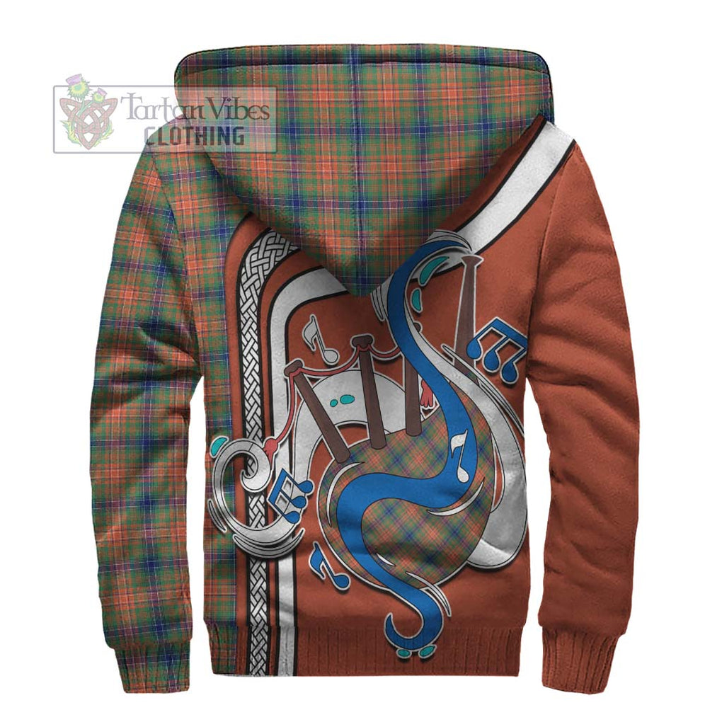 Wilson Ancient Tartan Sherpa Hoodie with Epic Bagpipe Style - Tartanvibesclothing Shop