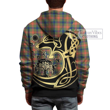 Wilson Ancient Tartan Hoodie with Family Crest Celtic Wolf Style