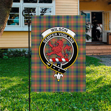 Wilson Ancient Tartan Flag with Family Crest