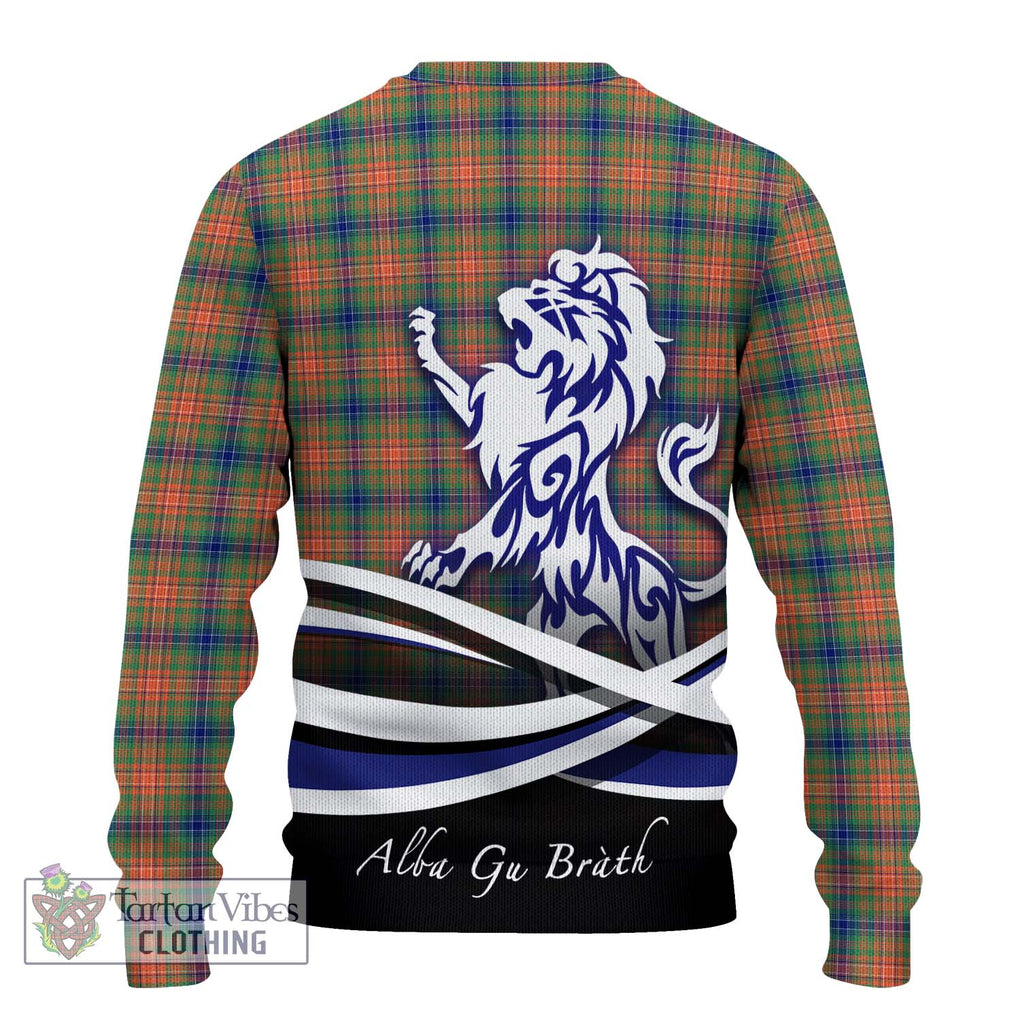 Wilson Ancient Tartan Knitted Sweater with Alba Gu Brath Regal Lion Emblem - Tartanvibesclothing Shop