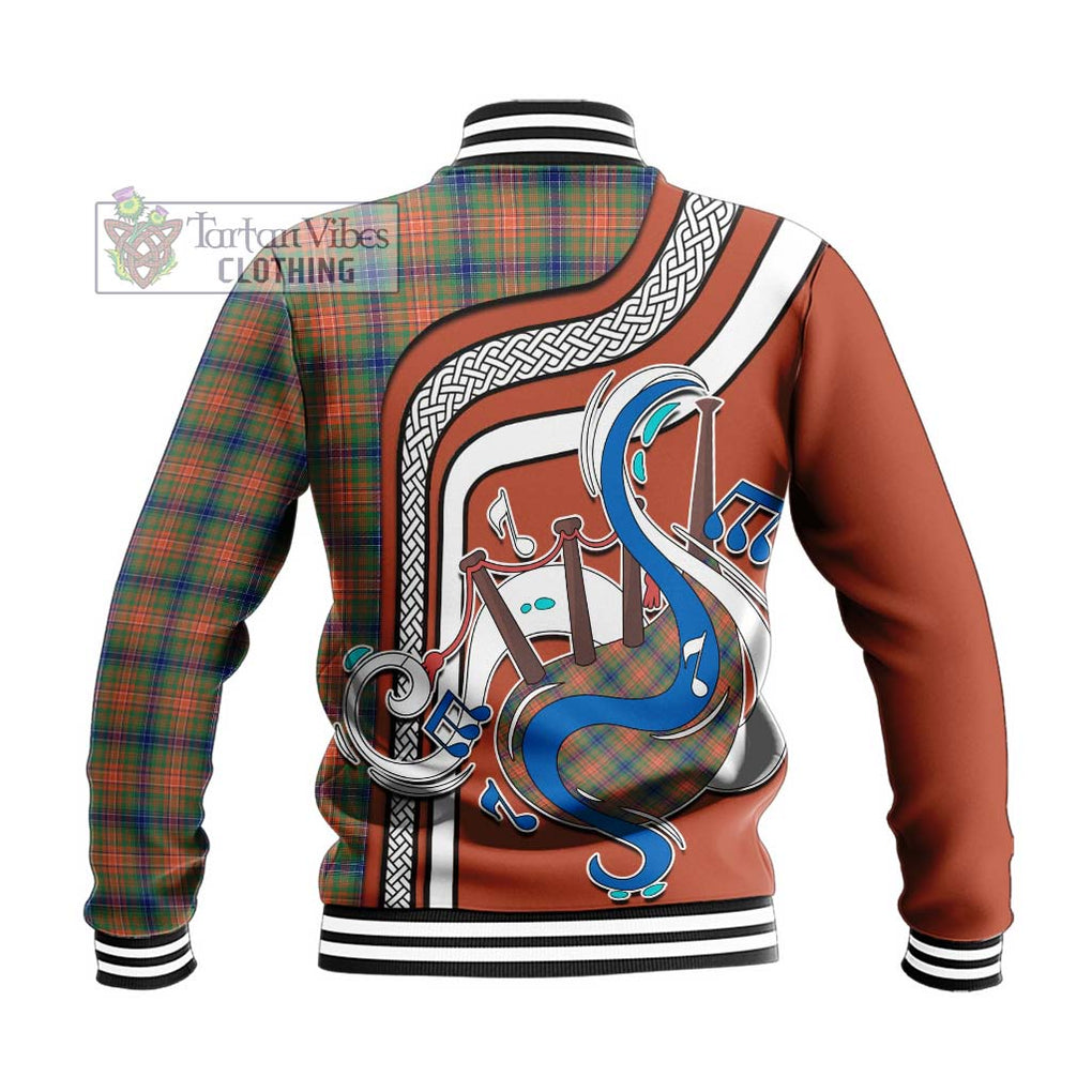 Tartan Vibes Clothing Wilson Ancient Tartan Baseball Jacket with Epic Bagpipe Style