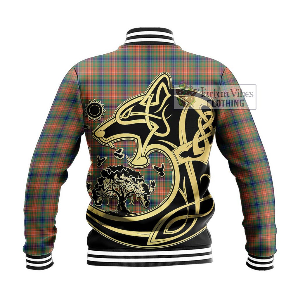 Wilson Ancient Tartan Baseball Jacket with Family Crest Celtic Wolf Style - Tartan Vibes Clothing