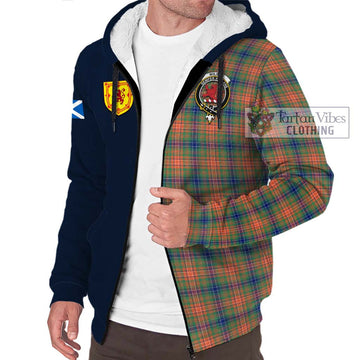 Wilson Ancient Tartan Sherpa Hoodie Alba with Scottish Lion Royal Arm Half Style