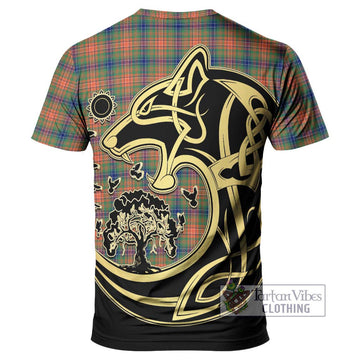 Wilson Ancient Tartan T-Shirt with Family Crest Celtic Wolf Style