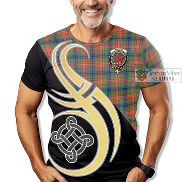 Wilson Ancient Tartan T-Shirt with Family Crest and Celtic Symbol Style