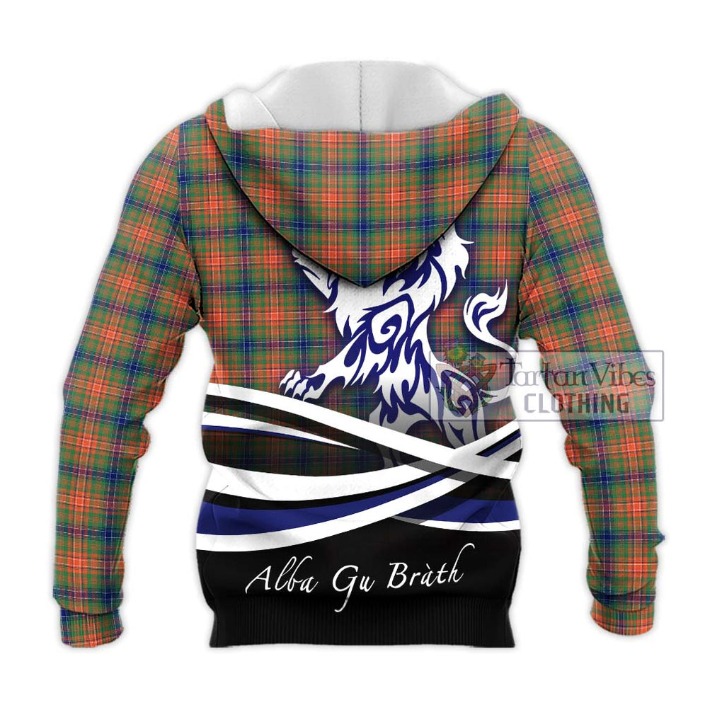 Wilson Ancient Tartan Knitted Hoodie with Alba Gu Brath Regal Lion Emblem - Tartanvibesclothing Shop