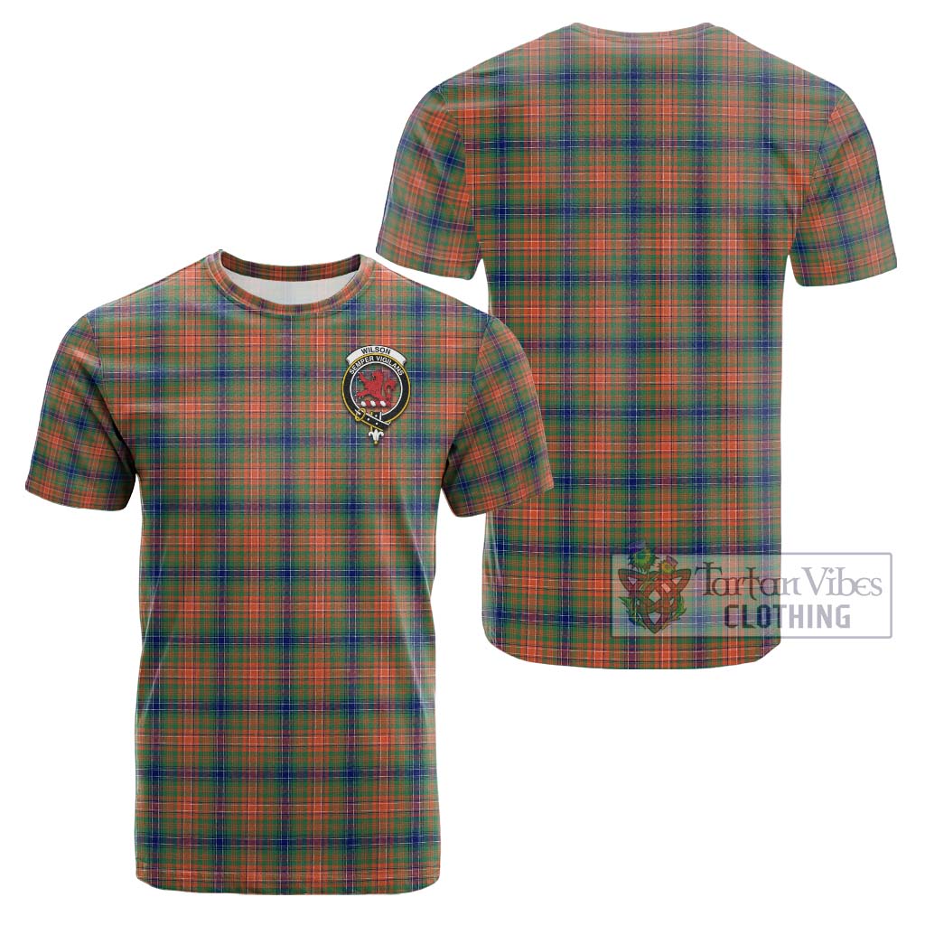 Tartan Vibes Clothing Wilson Ancient Tartan Cotton T-Shirt with Family Crest