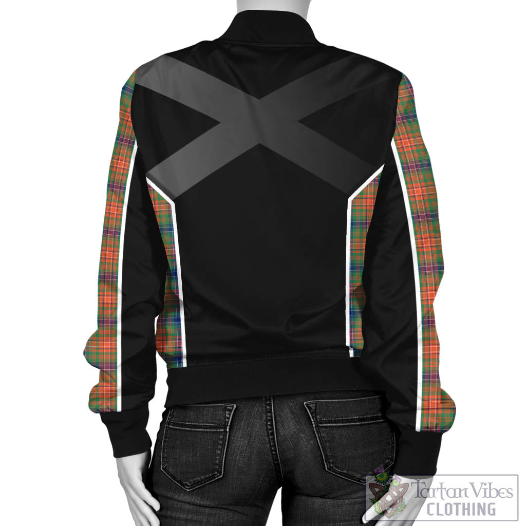 Tartan Vibes Clothing Wilson Ancient Tartan Bomber Jacket with Family Crest and Scottish Thistle Vibes Sport Style