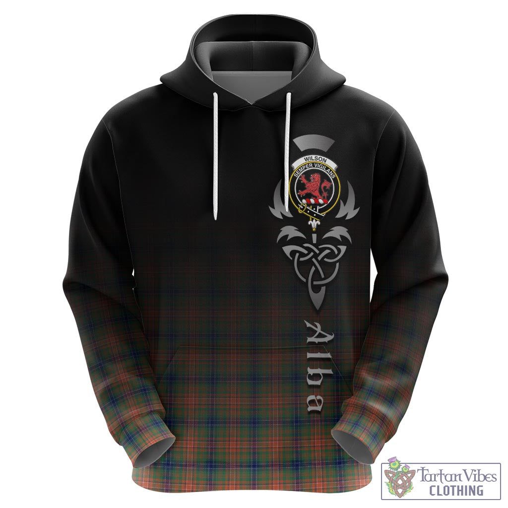 Tartan Vibes Clothing Wilson Ancient Tartan Hoodie Featuring Alba Gu Brath Family Crest Celtic Inspired