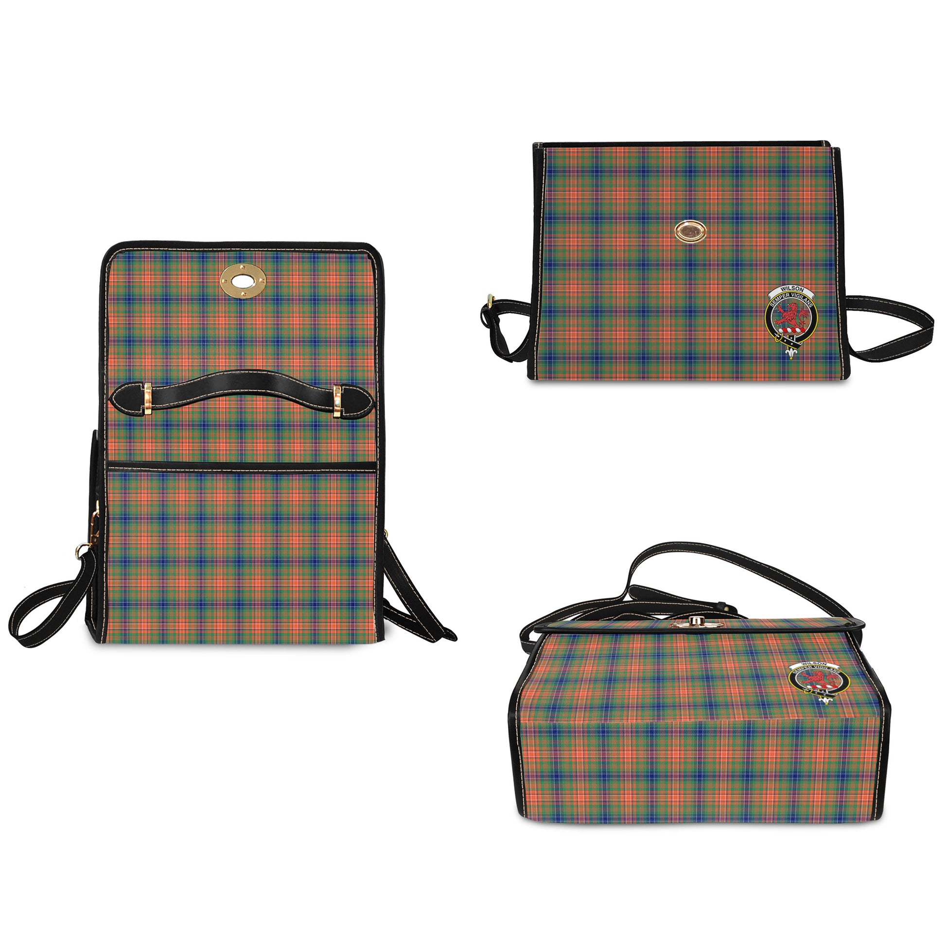 wilson-ancient-tartan-leather-strap-waterproof-canvas-bag-with-family-crest