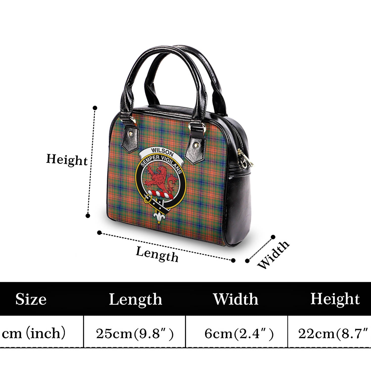 Wilson Ancient Tartan Shoulder Handbags with Family Crest - Tartanvibesclothing