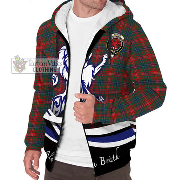 Wilson Modern Tartan Sherpa Hoodie with Alba Gu Brath Regal Lion Emblem