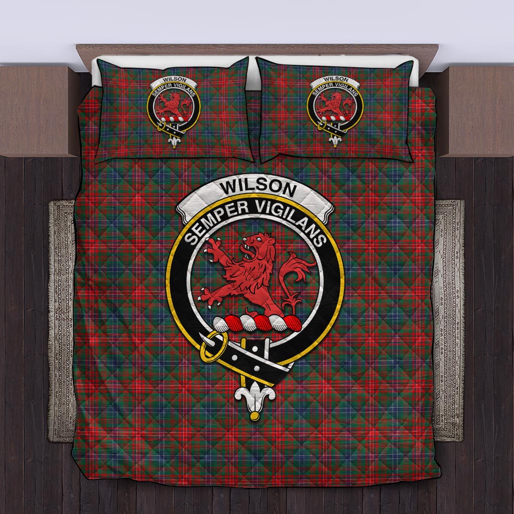 Wilson Modern Tartan Quilt Bed Set with Family Crest Twin - Tartan Vibes Clothing