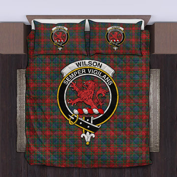 Wilson Modern Tartan Quilt Bed Set with Family Crest