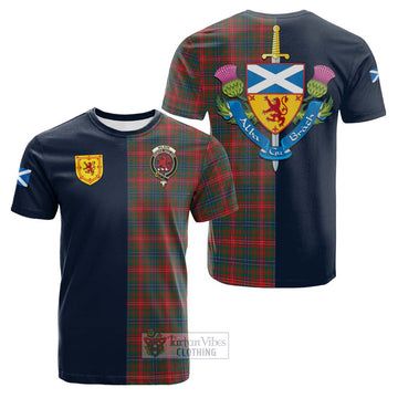 Wilson Modern Tartan Cotton T-shirt with Scottish Lion Royal Arm Half Style