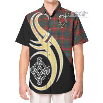 Wilson Modern Tartan Short Sleeve Button Shirt with Family Crest and Celtic Symbol Style