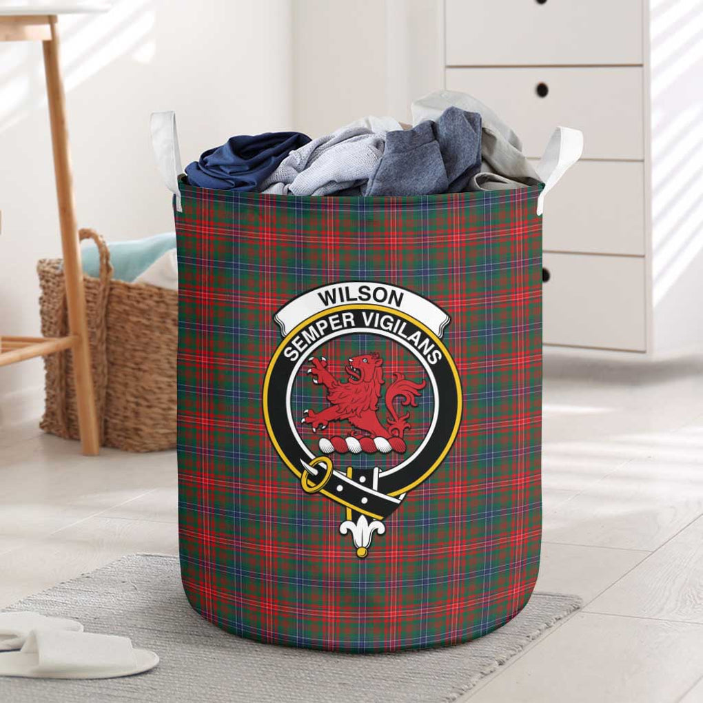 Wilson Modern Tartan Laundry Basket with Family Crest One Size - Tartanvibesclothing Shop