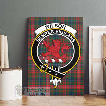 Wilson Modern Tartan Canvas Print Wall Art with Family Crest