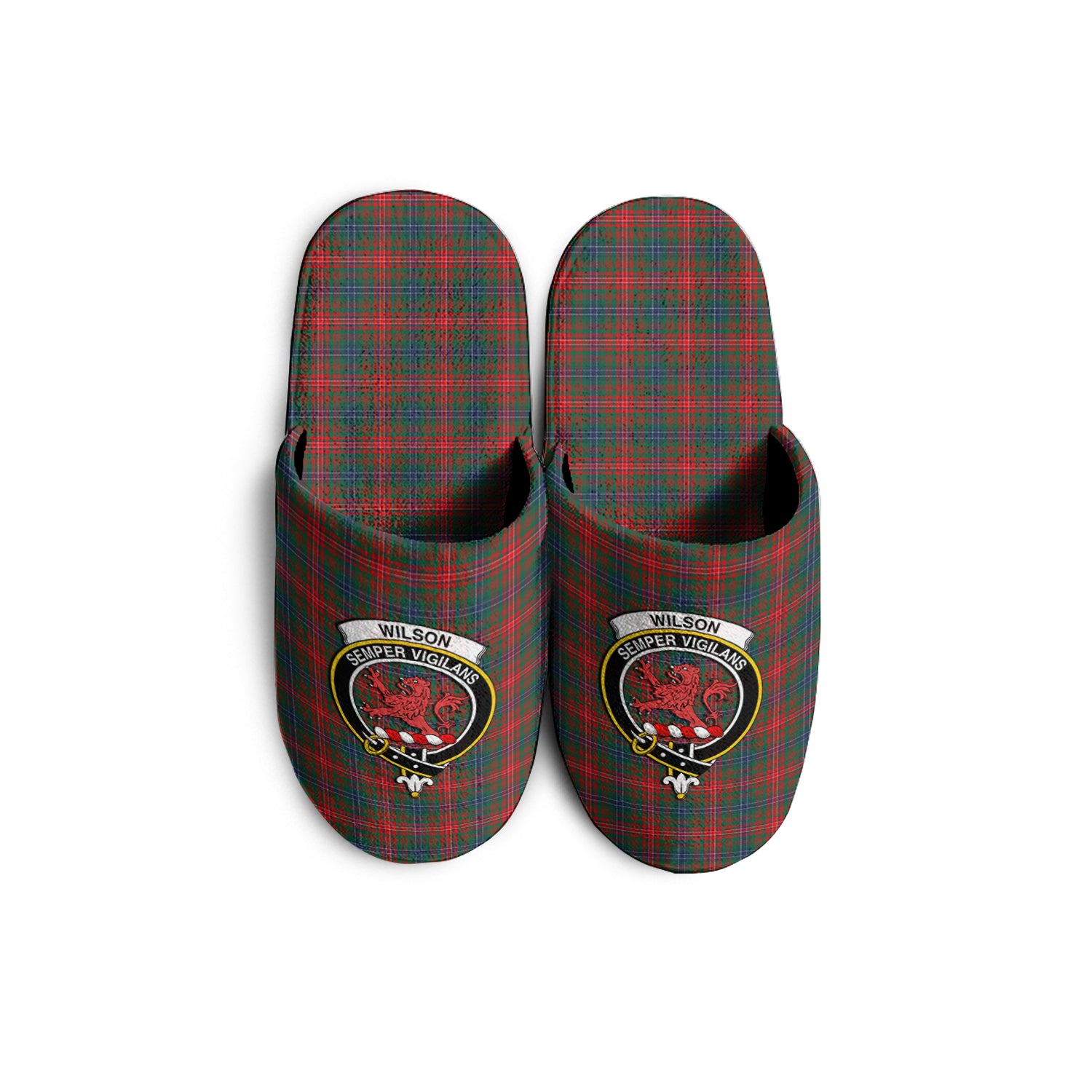 Wilson Modern Tartan Home Slippers with Family Crest KIDS - Tartan Vibes Clothing