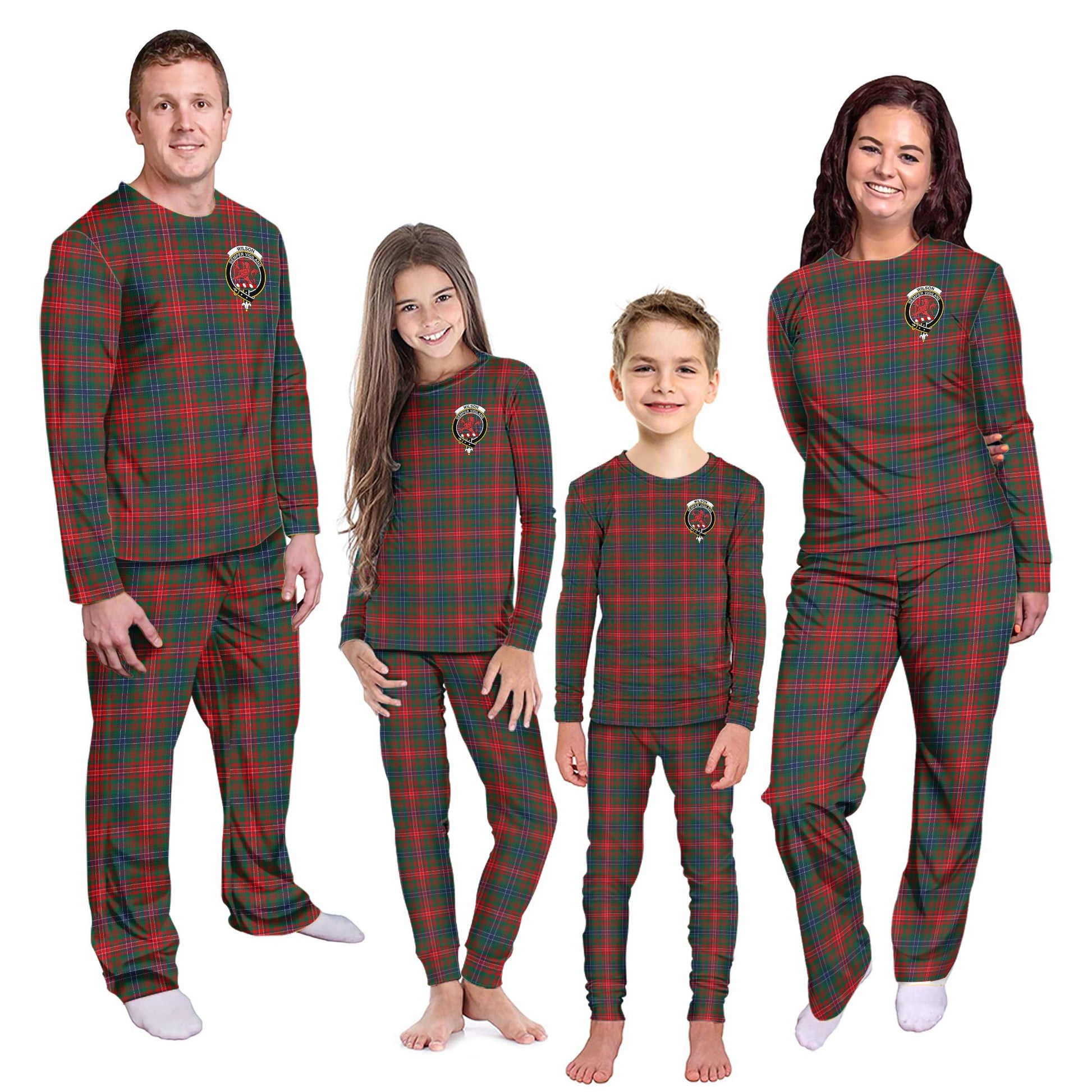 Wilson Modern Tartan Pajamas Family Set with Family Crest - Tartanvibesclothing